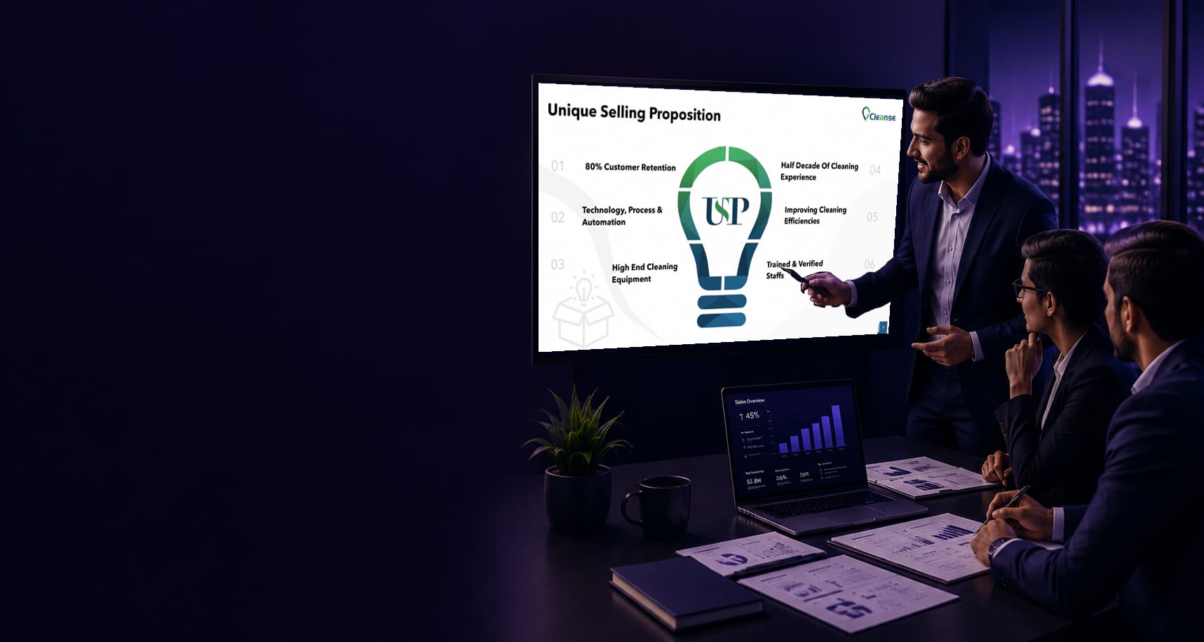 Sales presentation being delivered to prospects