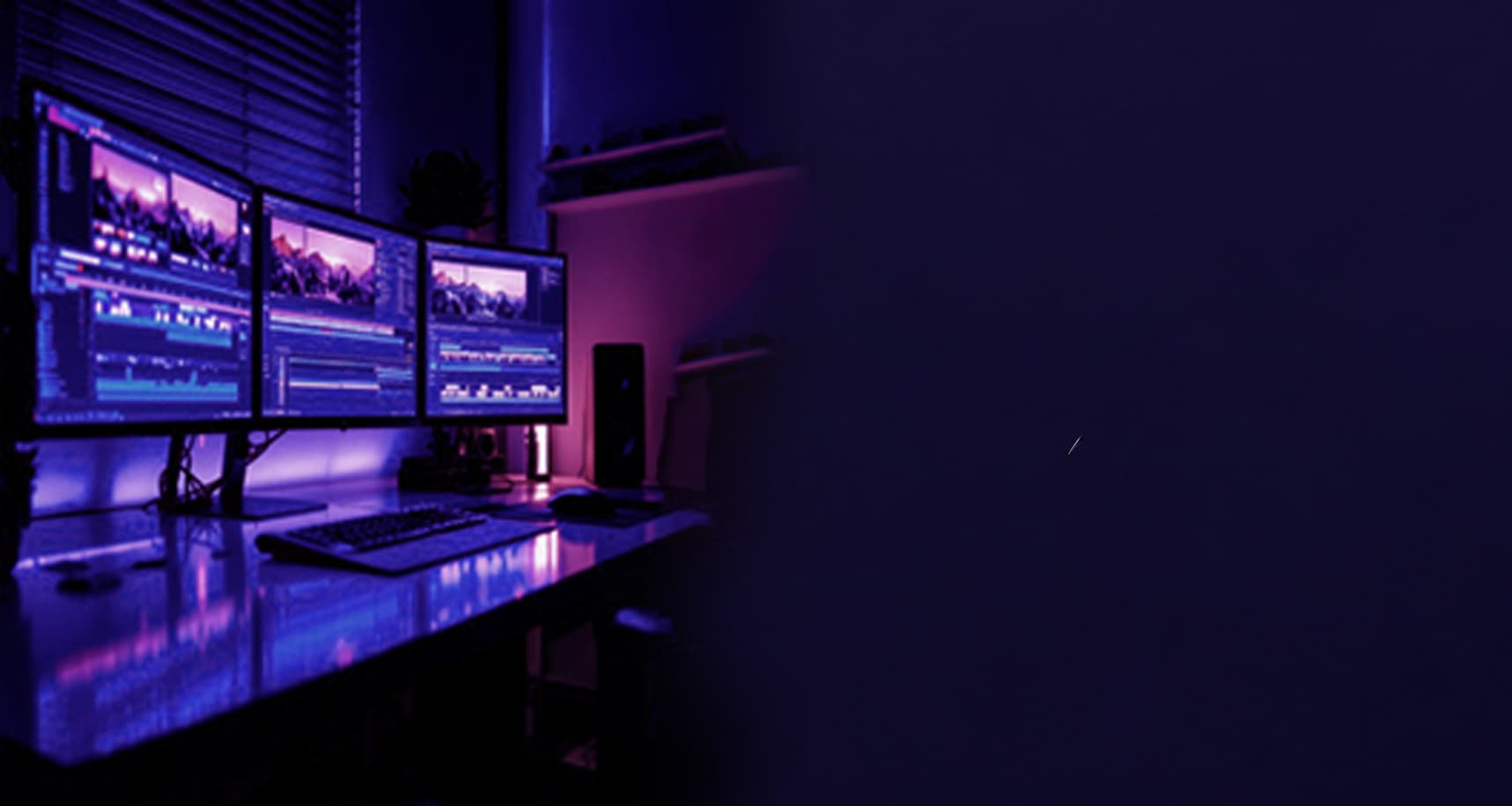 Multi-monitor video editing workstation