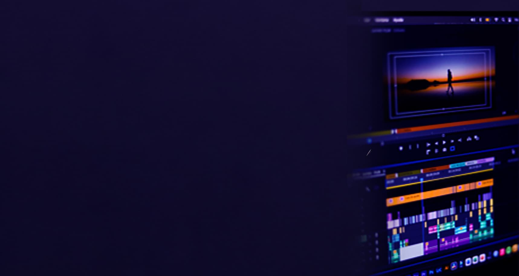 Editing timeline with color-graded footage